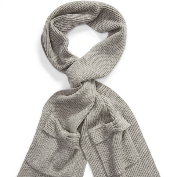 kate spade Accessories - Kate Spade Solid Bow Scarf - Heather Gray